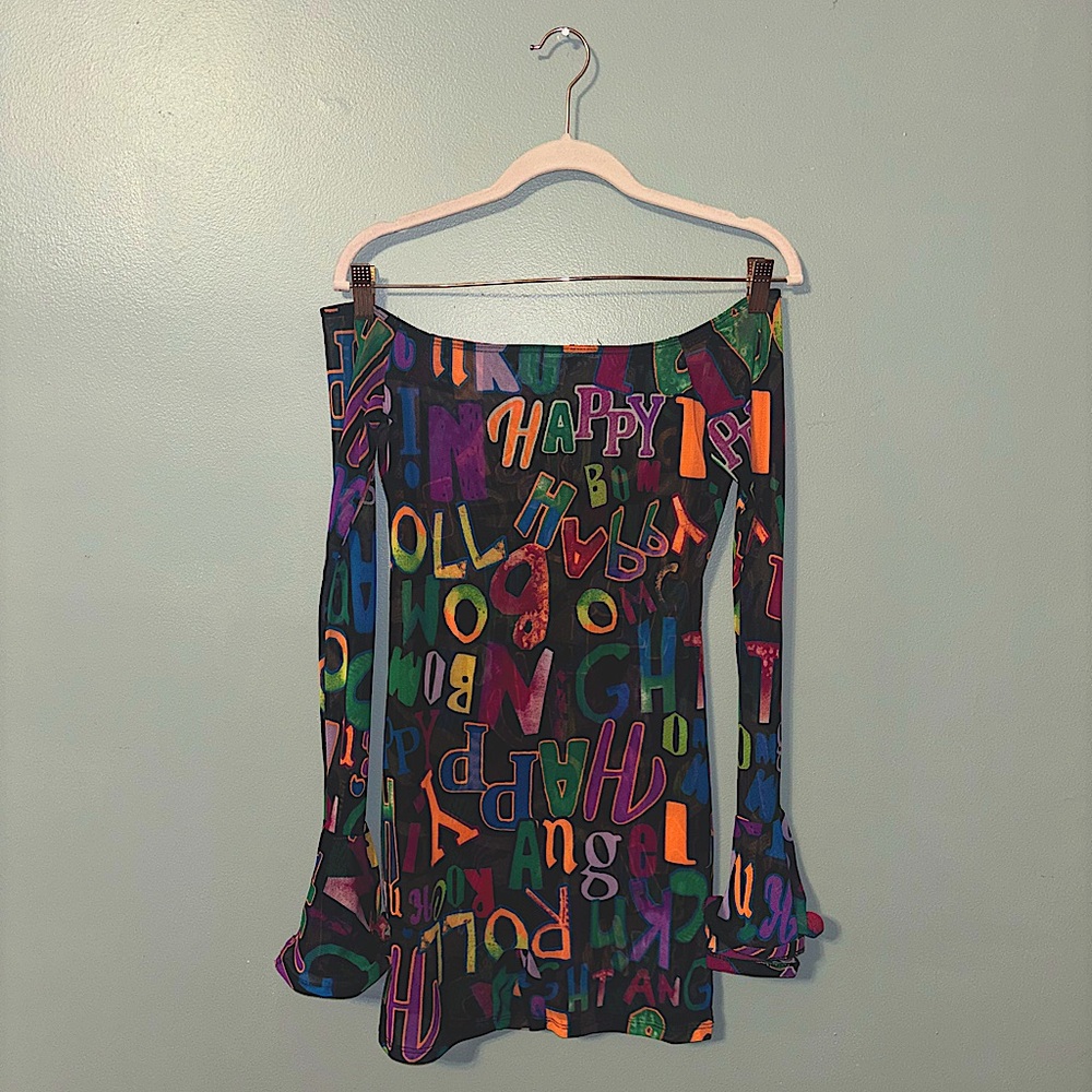 Colorful mesh one piece romper with ruffle sleeves